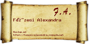Füzesi Alexandra névjegykártya